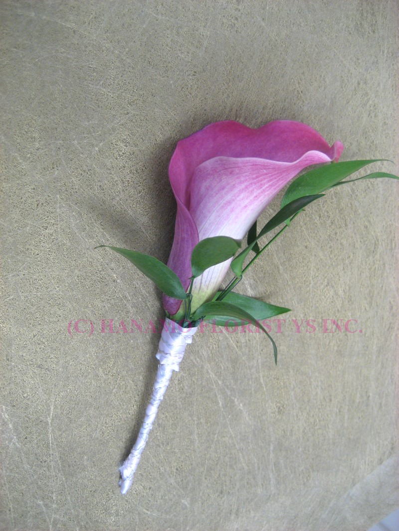 CORS024 Pink Calla Boutonniere simple